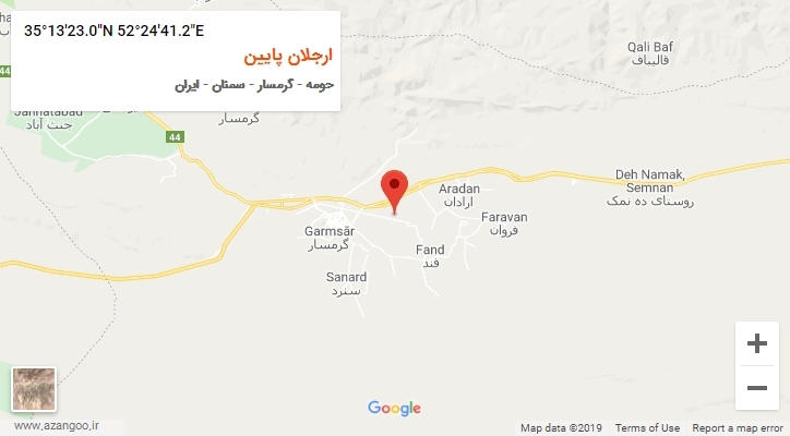 روستای ارجلان پایین بر روی نقشه