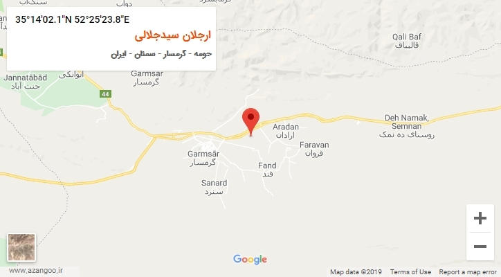 روستای ارجلان سیدجلالی بر روی نقشه