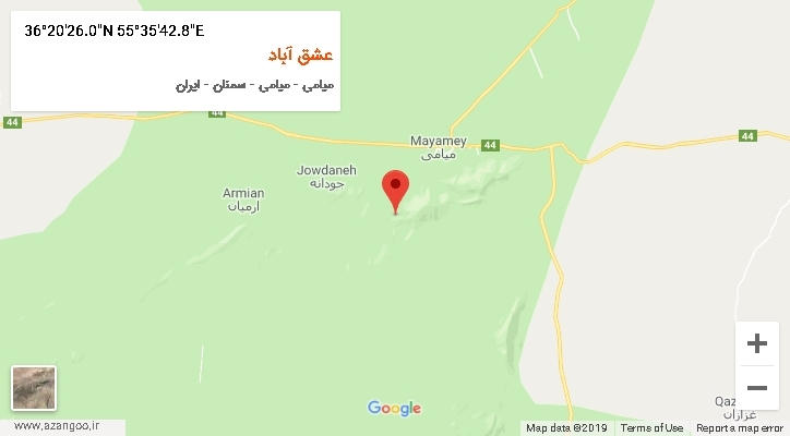 روستای عشق آباد بر روی نقشه