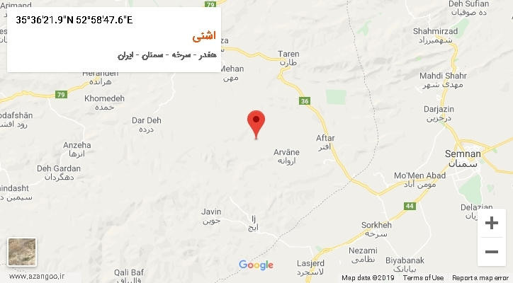 روستای اشنی بر روی نقشه