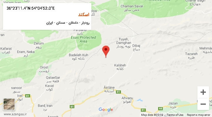 روستای اسکند بر روی نقشه