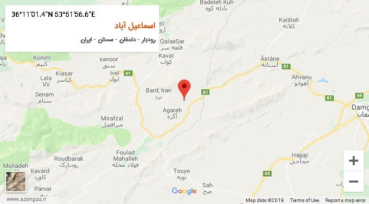 روستای اسماعیل آباد بر روی نقشه