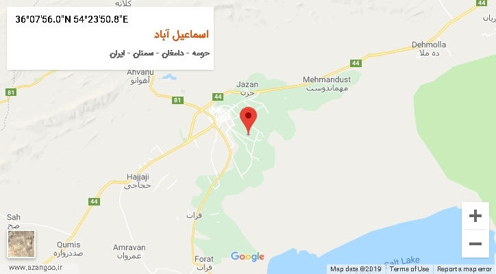 روستای اسماعیل آباد بر روی نقشه