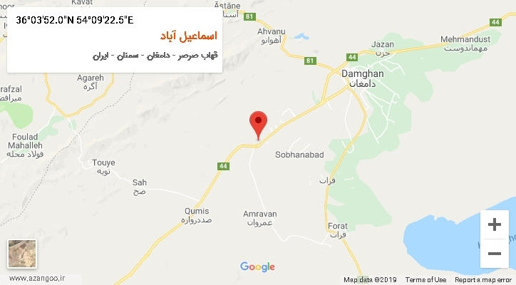 روستای اسماعیل آباد بر روی نقشه