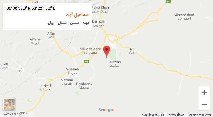 روستای اسماعیل آباد بر روی نقشه