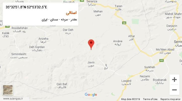 روستای استالی بر روی نقشه