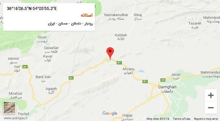 روستای استانه بر روی نقشه