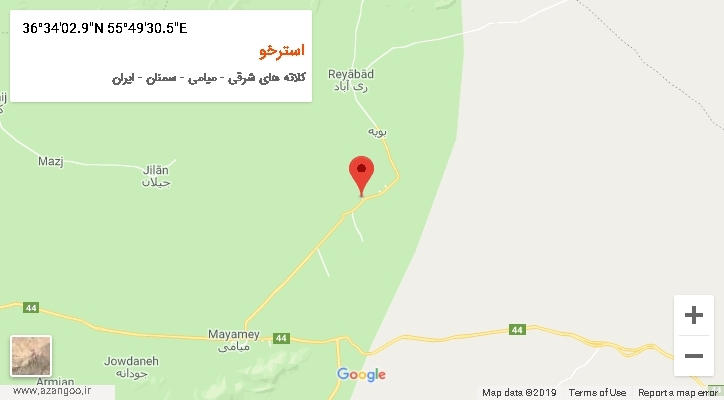 روستای استرخو بر روی نقشه