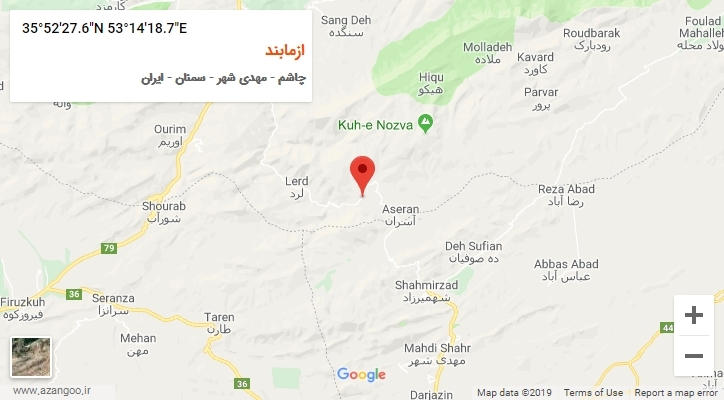 روستای ازمابند بر روی نقشه