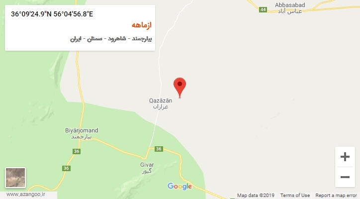 روستای ازماهه بر روی نقشه