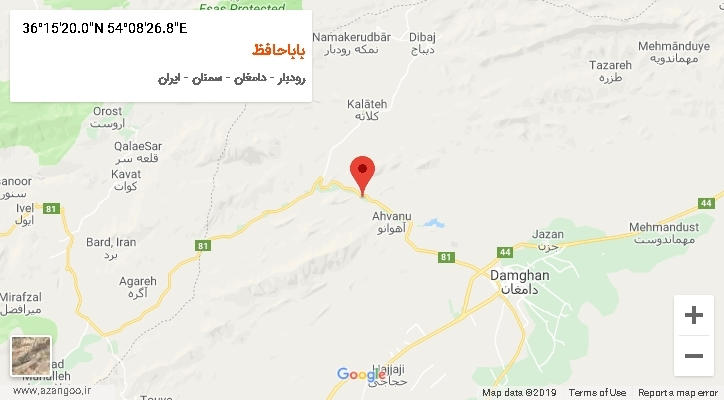 روستای باباحافظ بر روی نقشه