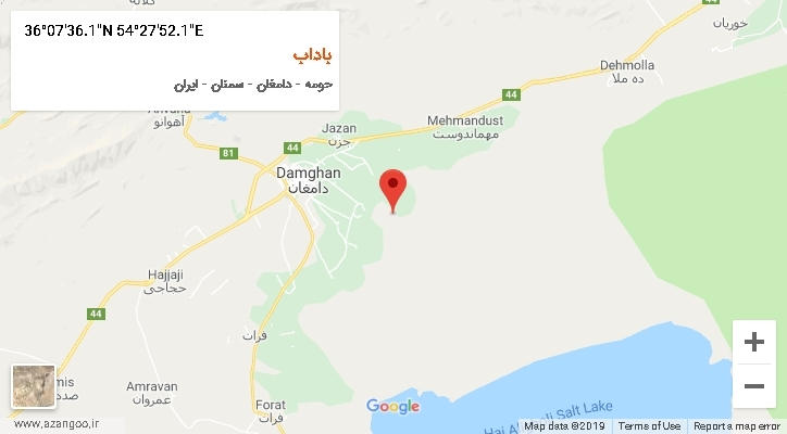 روستای باداب بر روی نقشه