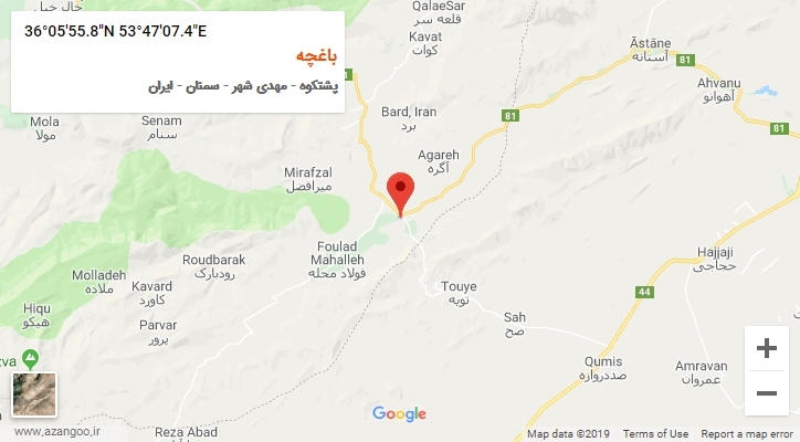 روستای باغچه بر روی نقشه