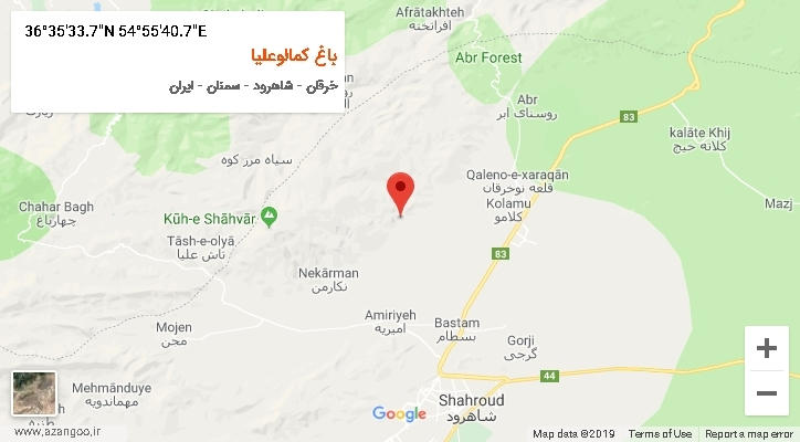 روستای باغ کمالوعلیا بر روی نقشه