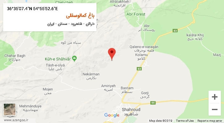 روستای باغ کمالوسفلی بر روی نقشه