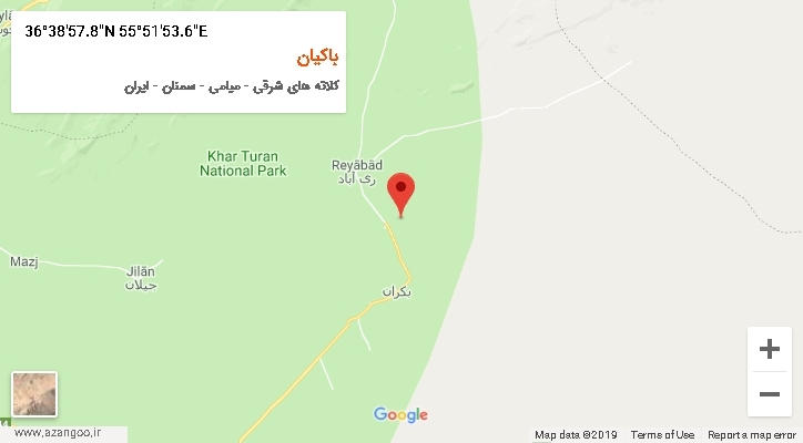 روستای باکیان بر روی نقشه