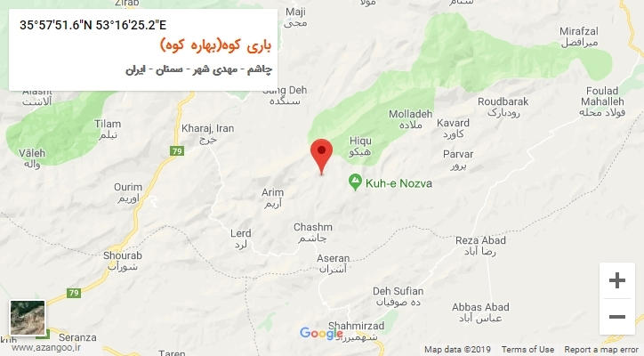روستای باری کوه(بهاره کوه) بر روی نقشه