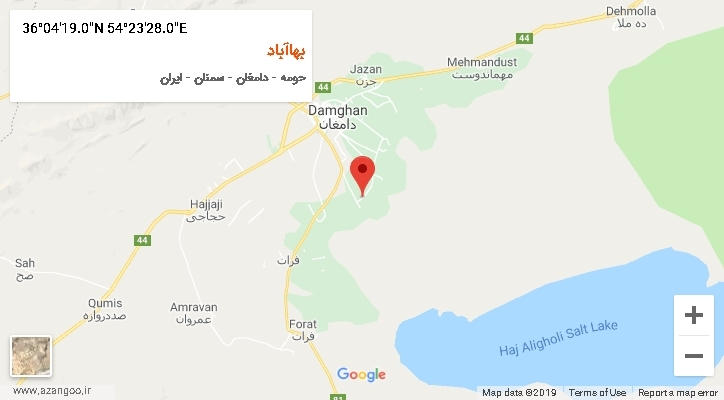 روستای بهاآباد بر روی نقشه
