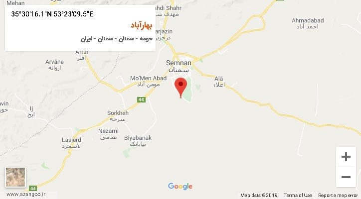 روستای بهارآباد بر روی نقشه