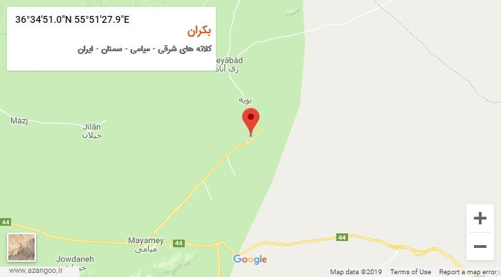 روستای بکران بر روی نقشه