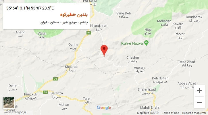 روستای بندبن خطیرکوه بر روی نقشه