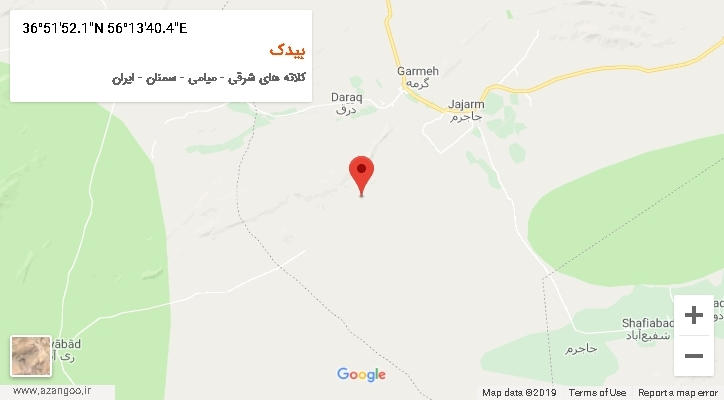 روستای بیدک بر روی نقشه