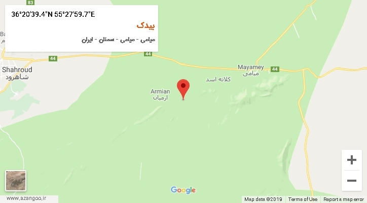 روستای بیدک بر روی نقشه