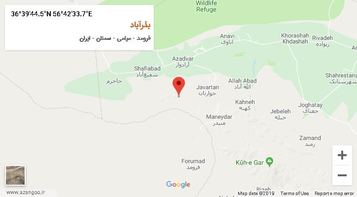 روستای بذرآباد بر روی نقشه