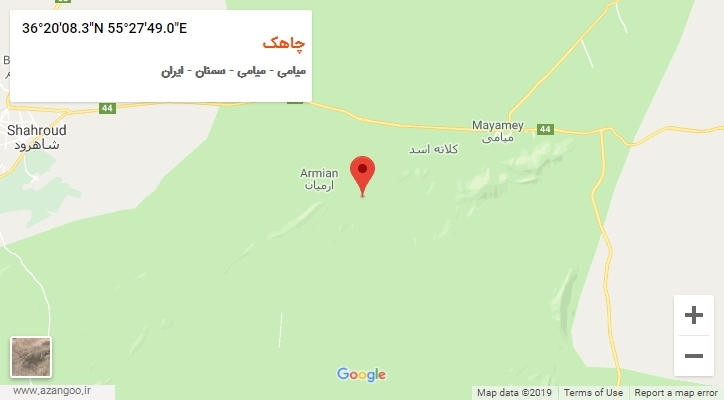 روستای چاهک بر روی نقشه
