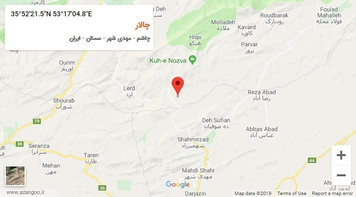 روستای چالار بر روی نقشه