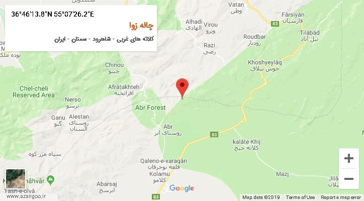 روستای چاله زوا بر روی نقشه