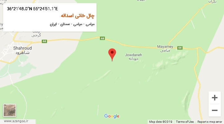 روستای چال خانی اسداله بر روی نقشه