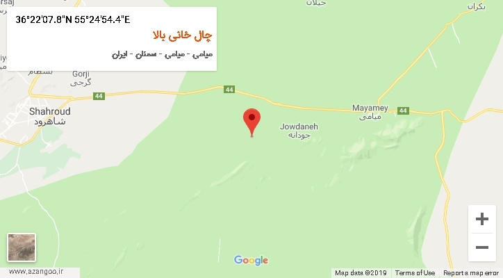 روستای چال خانی بالا بر روی نقشه