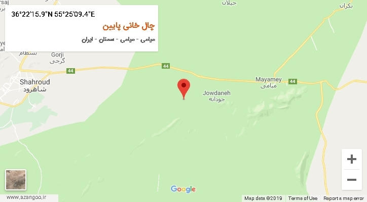 روستای چال خانی پایین بر روی نقشه