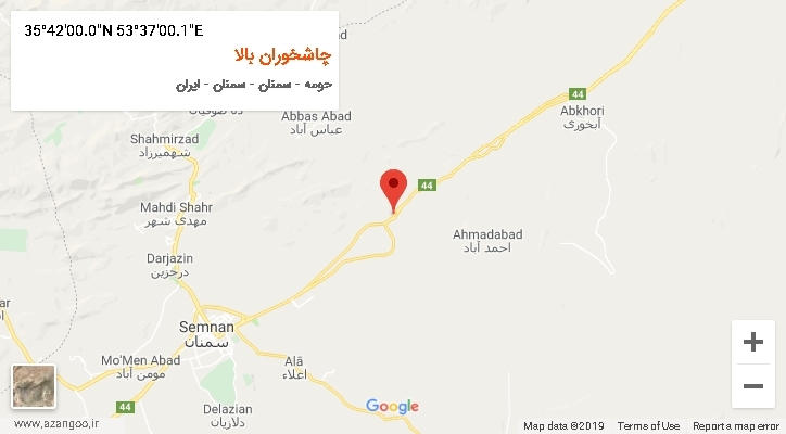 روستای چاشخوران بالا بر روی نقشه