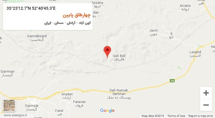 روستای چهارطاق پایین بر روی نقشه