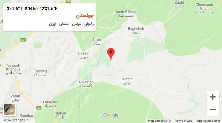 روستای چهلستان بر روی نقشه