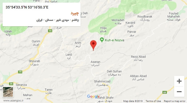 روستای چپرد بر روی نقشه