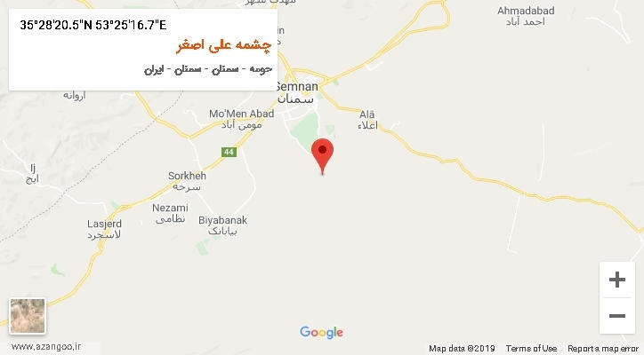 روستای چشمه علی اصغر بر روی نقشه
