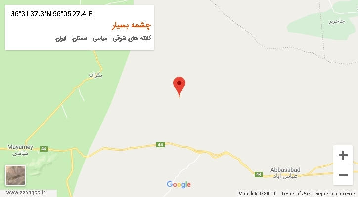 روستای چشمه بسیار بر روی نقشه
