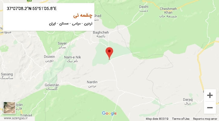روستای چشمه نی بر روی نقشه