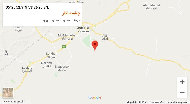 روستای چشمه نظر بر روی نقشه