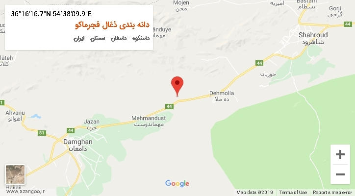 روستای دانه بندی ذغال فجرماکو بر روی نقشه
