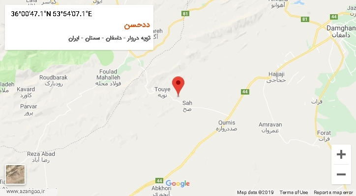 روستای ددحسن بر روی نقشه