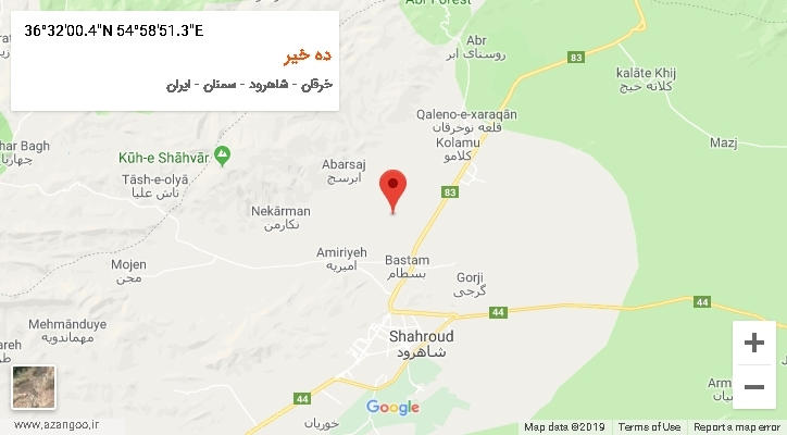 روستای ده خیر بر روی نقشه