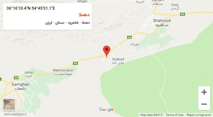 روستای دهملا بر روی نقشه