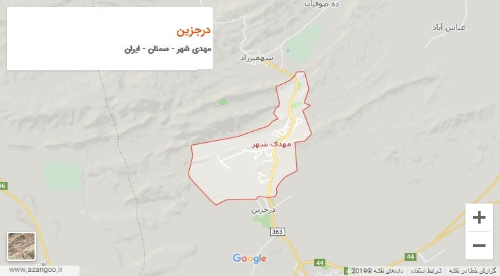 دهستان درجزین بر روی نقشه