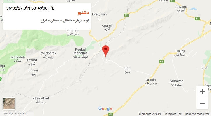 روستای دشتبو بر روی نقشه
