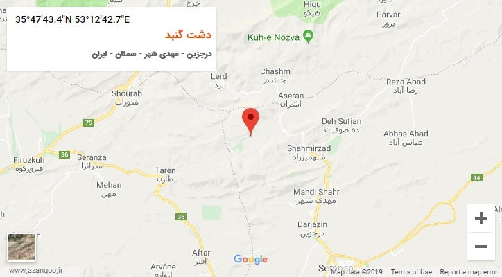 روستای دشت گنبد بر روی نقشه