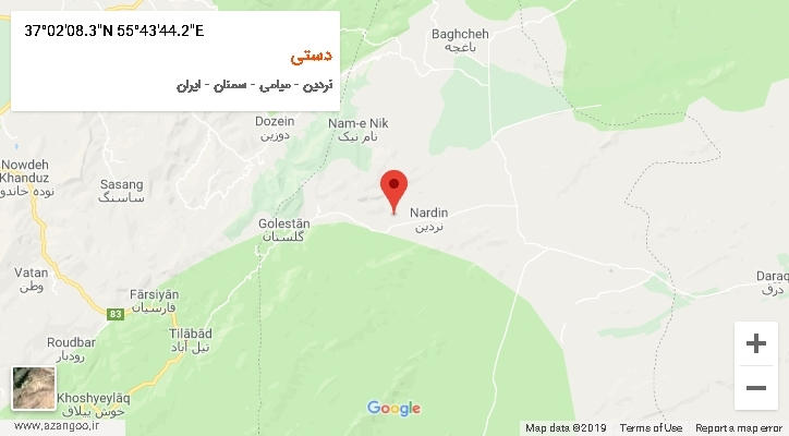 روستای دستی بر روی نقشه